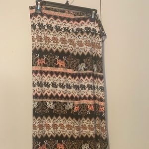 Floor length stretch skirt with side slits